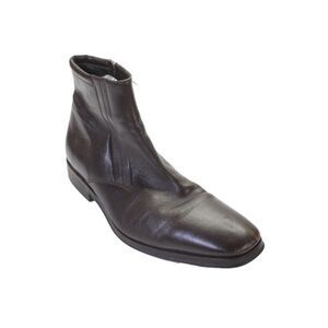 Bruno Magli Mens Leather Zip Ankle Boots Shoes Brown Size 10